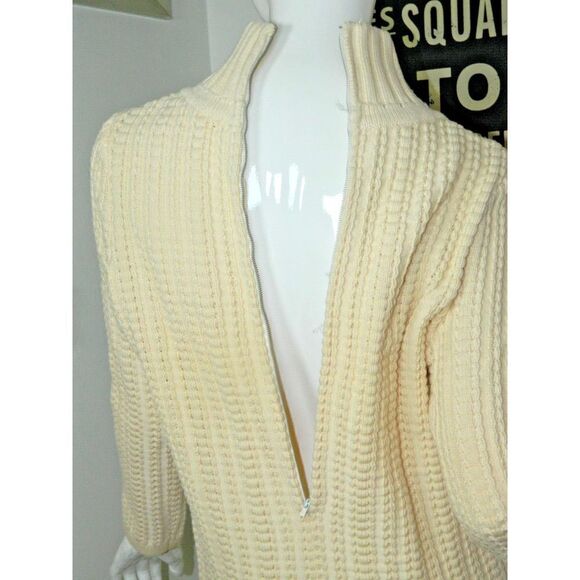 Mallory Dress Size Small Ivory 1960's Sweater‎ Italian Knit 100% Wool Vintage - Picture 11 of 13